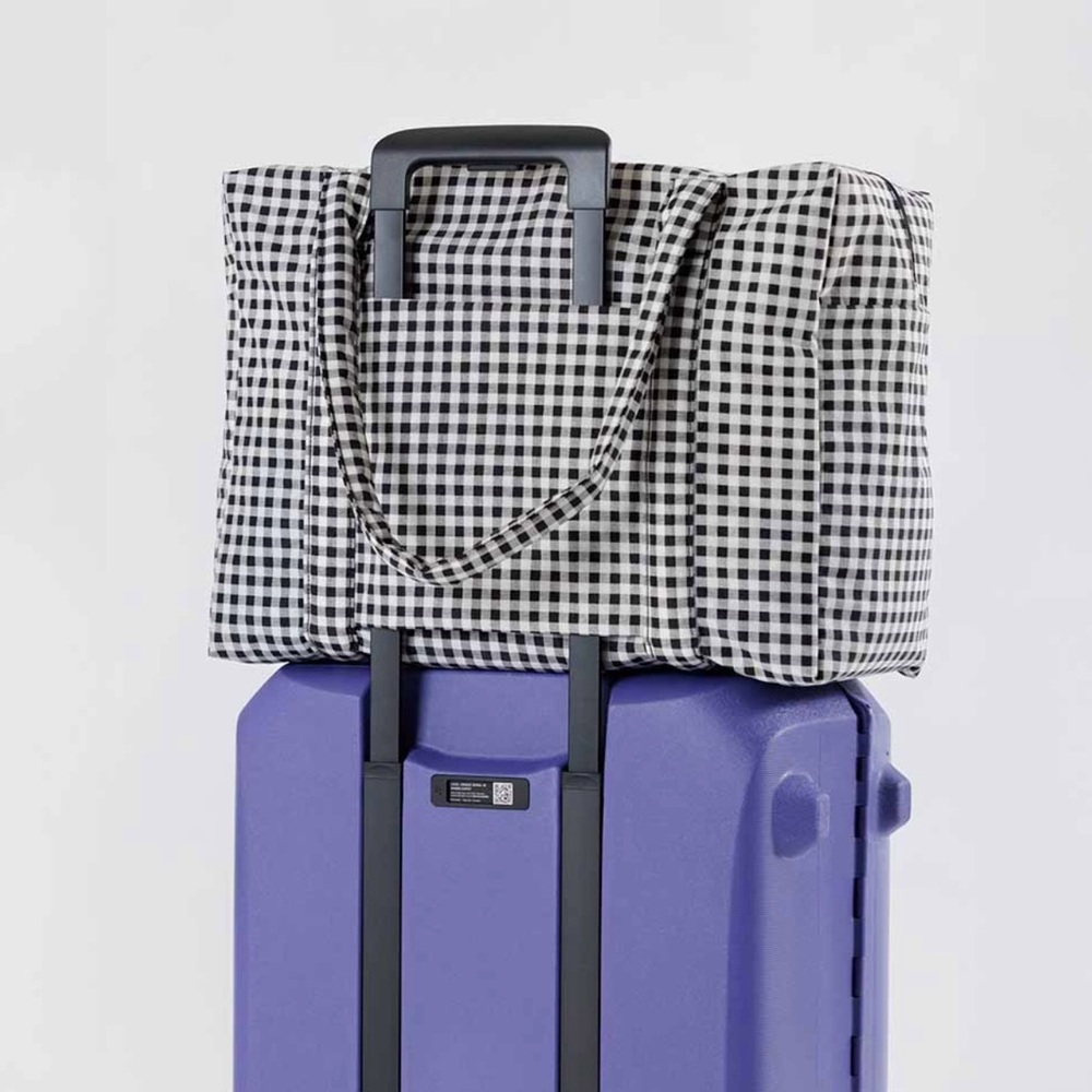 BAGGU Black and White Gingham Cloud Carry on - Picture 3 of 5